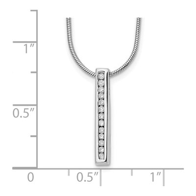 Sterling Silver 1/8 ct tw Diamond Bar Necklace – view 4