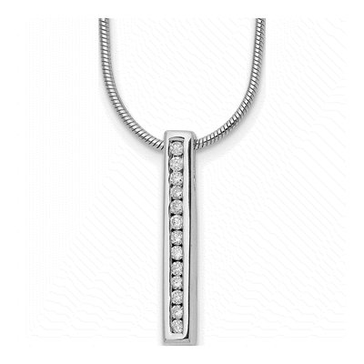 Sterling Silver 1/8 ct tw Diamond Bar Necklace
