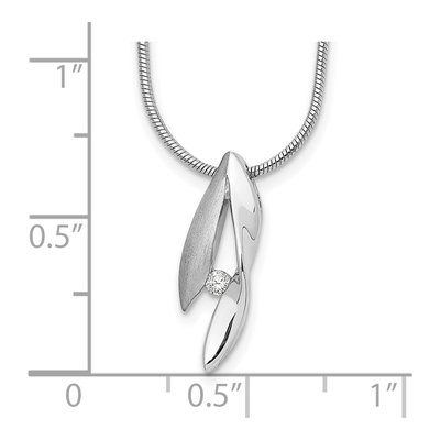 Sterling Silver Diamond Necklace – view 4