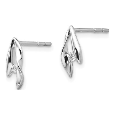 Sterling Silver Diamond Dangle Earrings – view 3