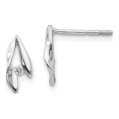 Sterling Silver Diamond Dangle Earrings