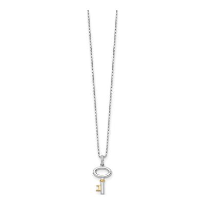 Sterling Silver Diamond Key Necklace – view 3
