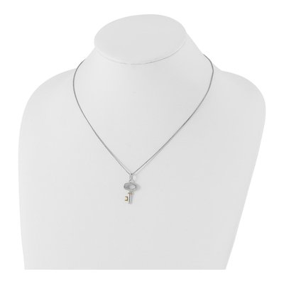 Sterling Silver Diamond Key Necklace – view 5