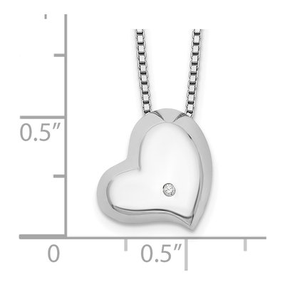 Sterling Silver Diamond Heart Necklace – view 4
