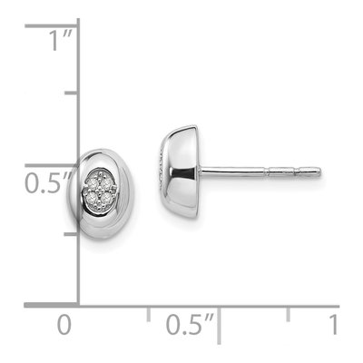 Sterling Silver 1mm Round Diamond Stud Earrings – view 5