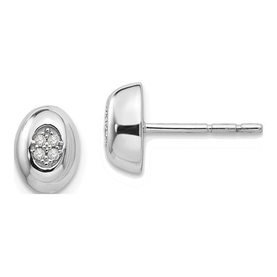 Sterling Silver 1mm Round Diamond Stud Earrings