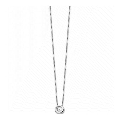 Sterling Silver Diamond Circle Necklace – view 3