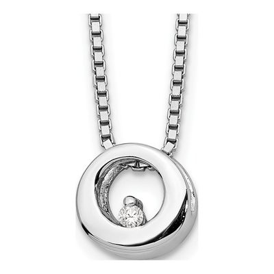Sterling Silver Diamond Circle Necklace