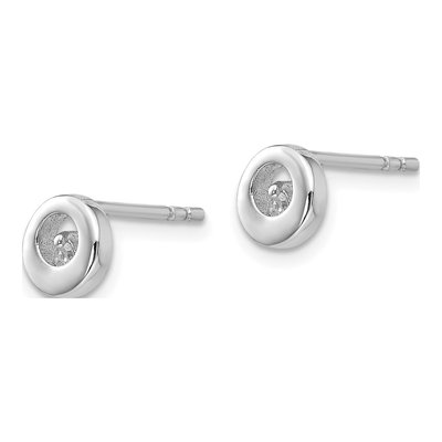 Sterling Silver 1.4mm Round Diamond Circle Stud Earrings – view 3