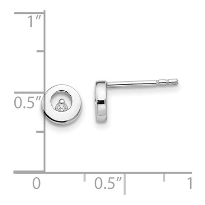 Sterling Silver 1.4mm Round Diamond Circle Stud Earrings – view 5