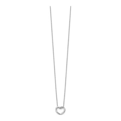 Sterling Silver Diamond Open Heart Necklace – view 3
