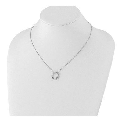 Sterling Silver Diamond Open Circle Pendant Necklace – view 5