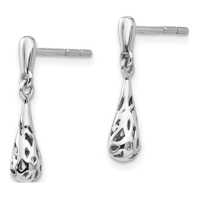 Sterling Silver Diamond Filigree Dangle Earrings – view 3