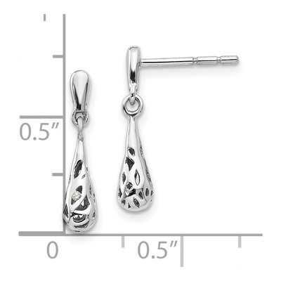 Sterling Silver Diamond Filigree Dangle Earrings – view 5
