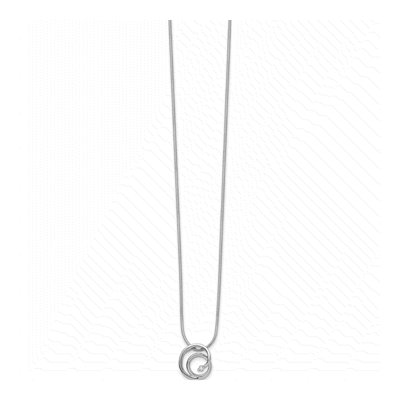 Sterling Silver Diamond Swirl Pendant Necklace – view 3