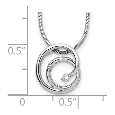 Sterling Silver Diamond Swirl Pendant Necklace – view 4