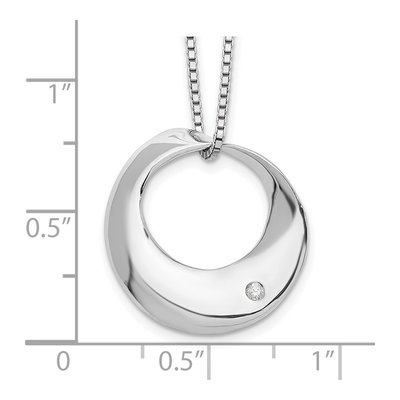 Sterling Silver Diamond Circle Pendant Necklace – view 4