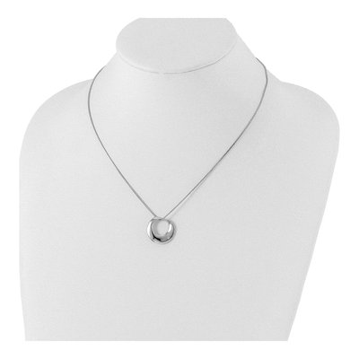 Sterling Silver Diamond Circle Pendant Necklace – view 5