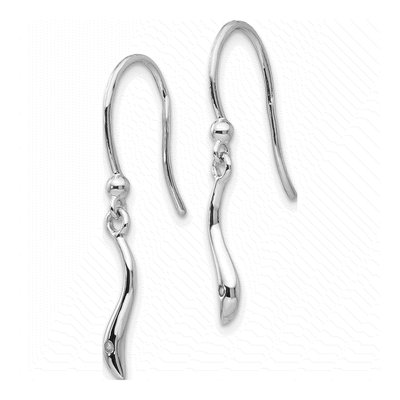 Sterling Silver Diamond Swirl Dangle Earrings – view 3