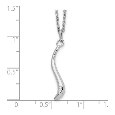 Sterling Silver Diamond Swirl Necklace – view 4