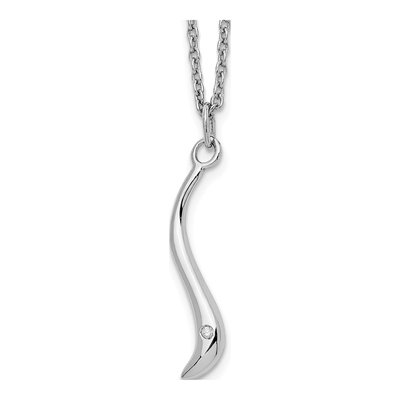 Sterling Silver Diamond Swirl Necklace