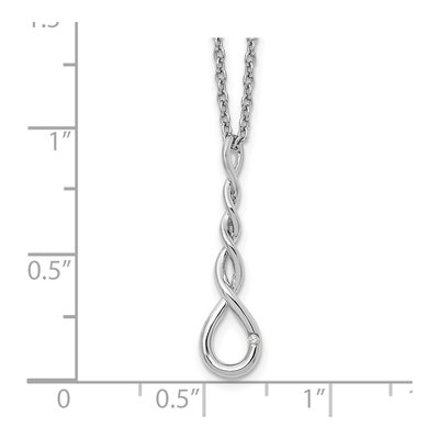 Sterling Silver Diamond Twisted Necklace – view 4