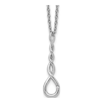 Sterling Silver Diamond Twisted Necklace