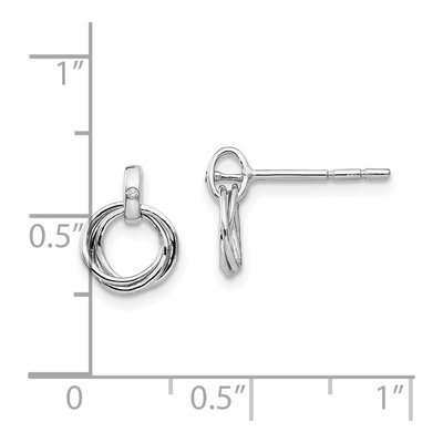 Sterling Silver 1mm Round Diamond Three Stud Earrings – view 5
