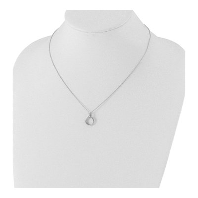 Sterling Silver Diamond Three-Ring Pendant Necklace – view 5