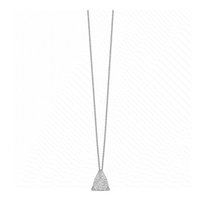 Sterling Silver Diamond Triangle Pendant Necklace – view 3
