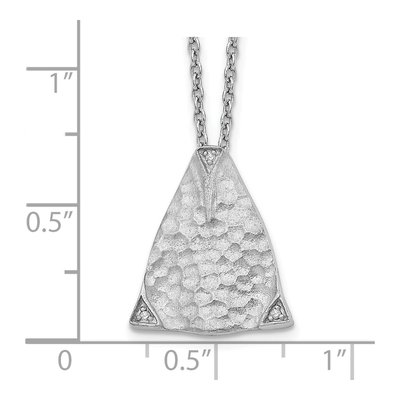 Sterling Silver Diamond Triangle Pendant Necklace – view 4
