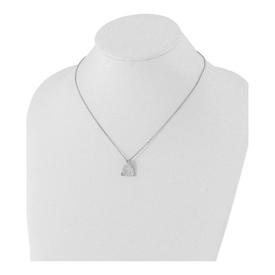 Sterling Silver Diamond Triangle Pendant Necklace – view 5