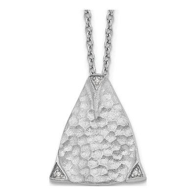 Sterling Silver Diamond Triangle Pendant Necklace
