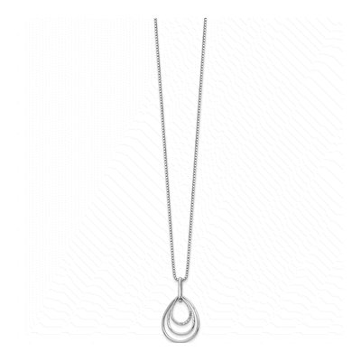 Sterling Silver Diamond Teardrop Pendant Necklace – view 3