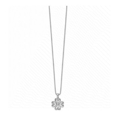 Sterling Silver Diamond Heart Necklace – view 3