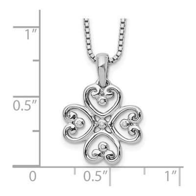 Sterling Silver Diamond Heart Necklace – view 4