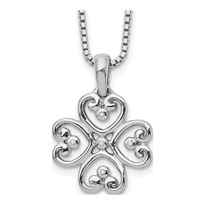 Sterling Silver Diamond Heart Necklace