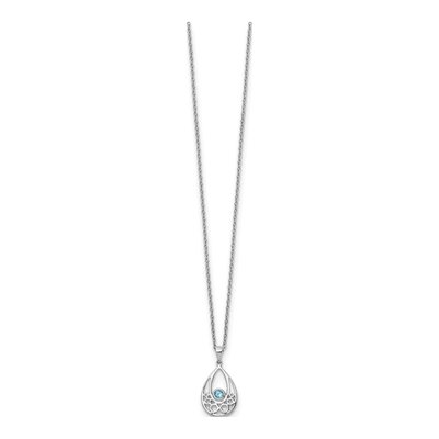 Sterling Silver Swiss Blue Topaz Pendant Necklace – view 3