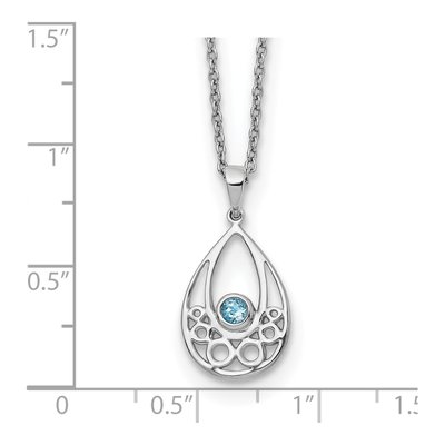 Sterling Silver Swiss Blue Topaz Pendant Necklace – view 4