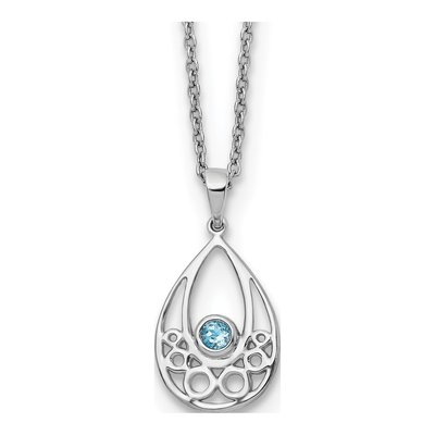 Sterling Silver Swiss Blue Topaz Pendant Necklace
