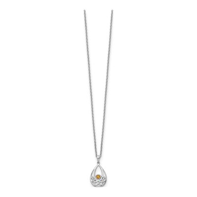 Sterling Silver Citrine Necklace – view 3