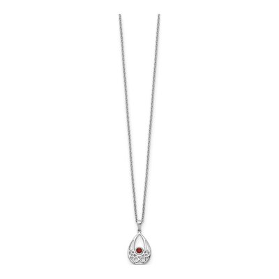 Sterling Silver Garnet Necklace – view 3