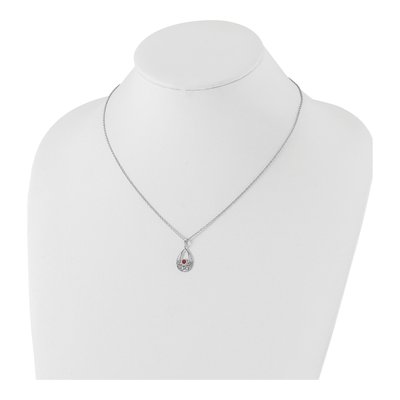 Sterling Silver Garnet Necklace – view 4