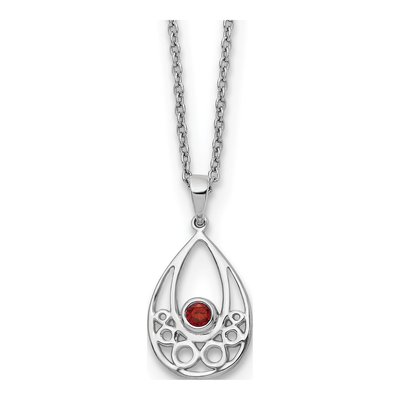 Sterling Silver Garnet Necklace
