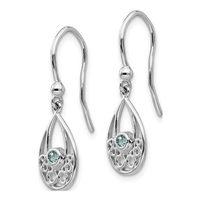 Sterling Silver Swiss Blue Topaz Dangle Earrings – view 3