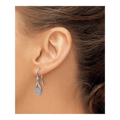 Sterling Silver Swiss Blue Topaz Dangle Earrings – view 4