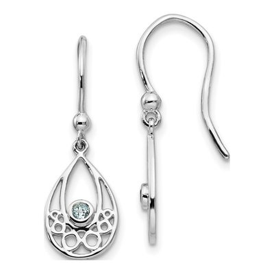 Sterling Silver Swiss Blue Topaz Dangle Earrings