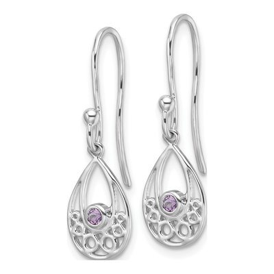 Sterling Silver Amethyst Dangle Earrings – view 3