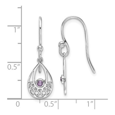 Sterling Silver Amethyst Dangle Earrings – view 5