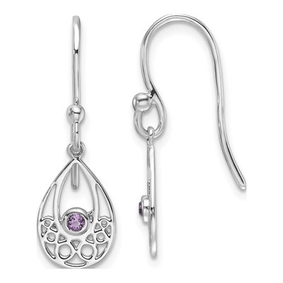 Sterling Silver Amethyst Dangle Earrings
